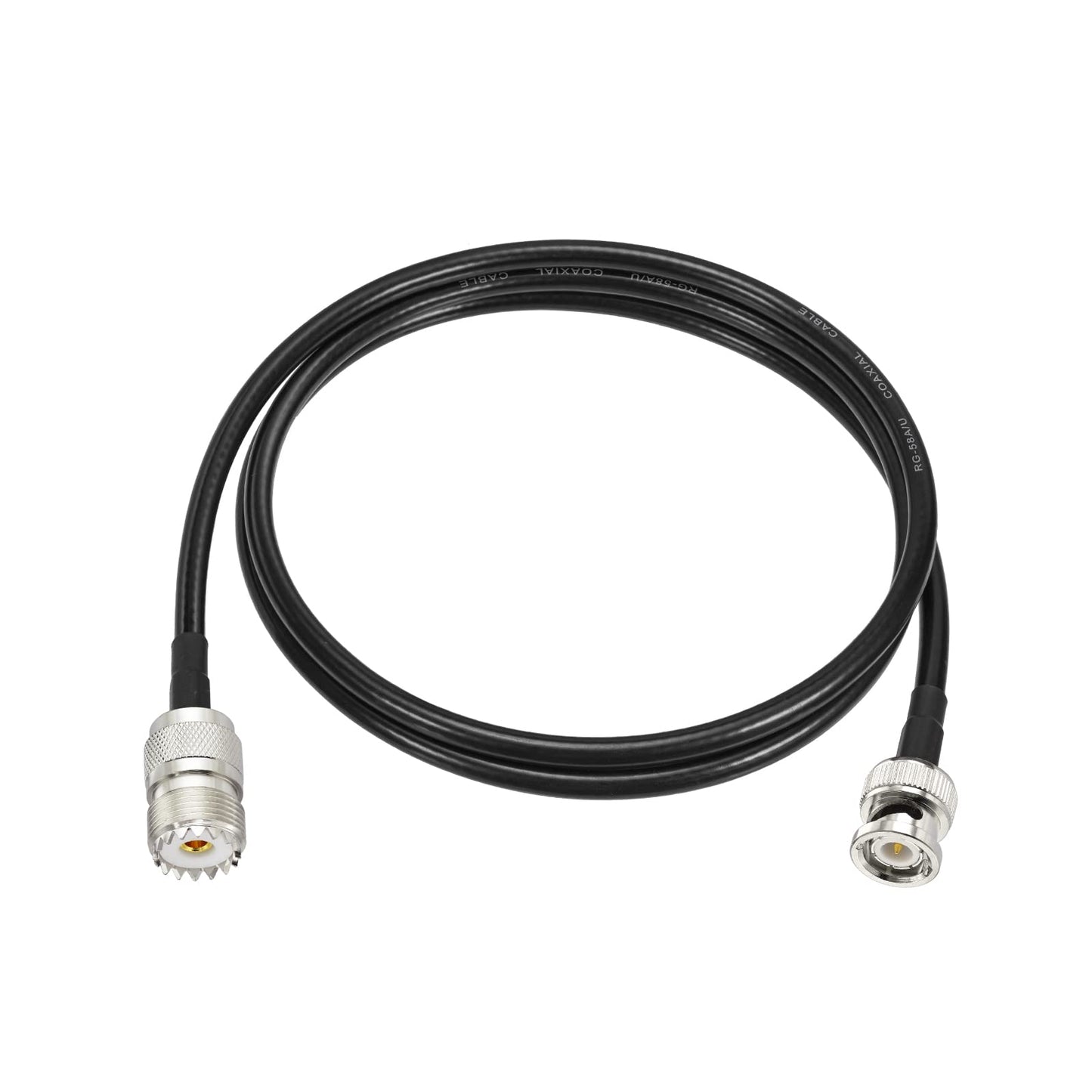 Eightwood UHF Female SO239 to BNC Male Adapter RG58 Antenna Jumper Cable 3 Feet for Handheld CB Radio, Amateur Radio, Ham Radio, Radio Scanner