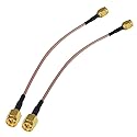 Boobrie 2-Pack SMA Male to SMA Male RG316 Pigtail Jumper Cable 6inch SMA Extension Antenna Cable SMA Male to Male WiFi Wirelessfor SDR Devices Baofeng
