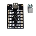 Treedix USB Type C Female 24 pin Full pins Output Breakout Board Test Socket with Male Connector