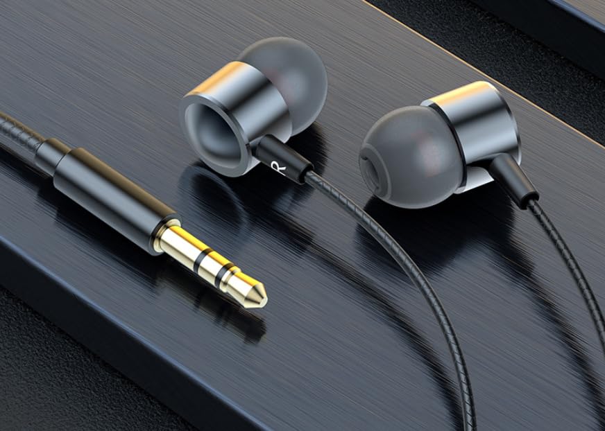 Accessonico Long Wired Headphones Earbuds Cord Earphones for TV PC (10FT 3Meter) Extra Cable in-Ear for 3.5mm Audio Stereo Headset Noise Cancelling
