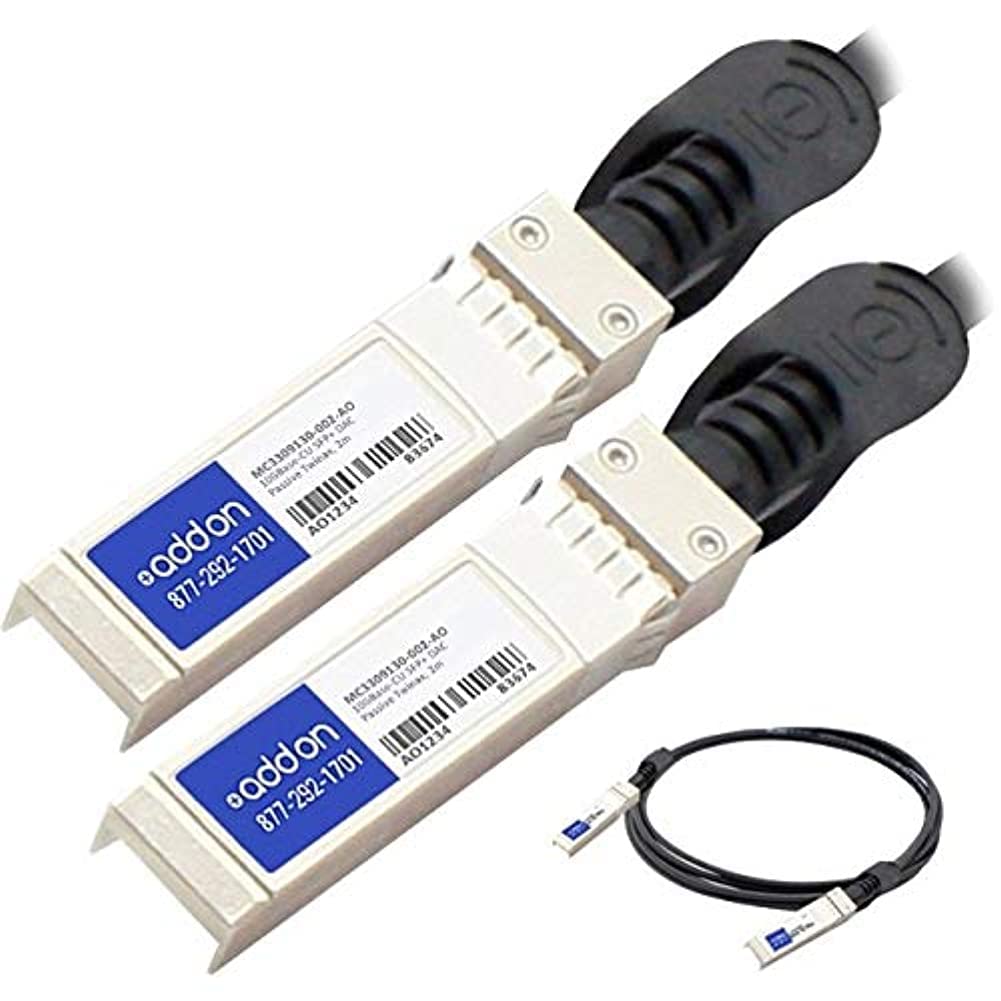 AddOn Mellanox MC3309130-002 Compatible TAA Compliant 10GBase-CU SFP+ to SFP+ Direct Attach Cable (Passive Twinax, 2m) - 100% Compatible