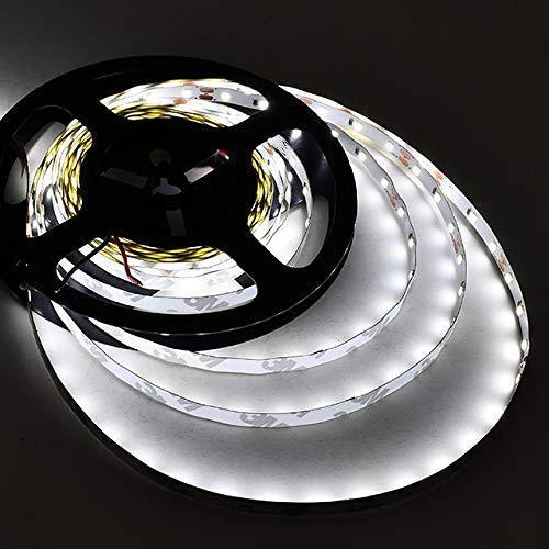 LEDwholesalers UL 16.4-ft Flexible LED Light Strip with 300xSMD2835 12-Volt 24-Watt, White 6000K, 20105WH
