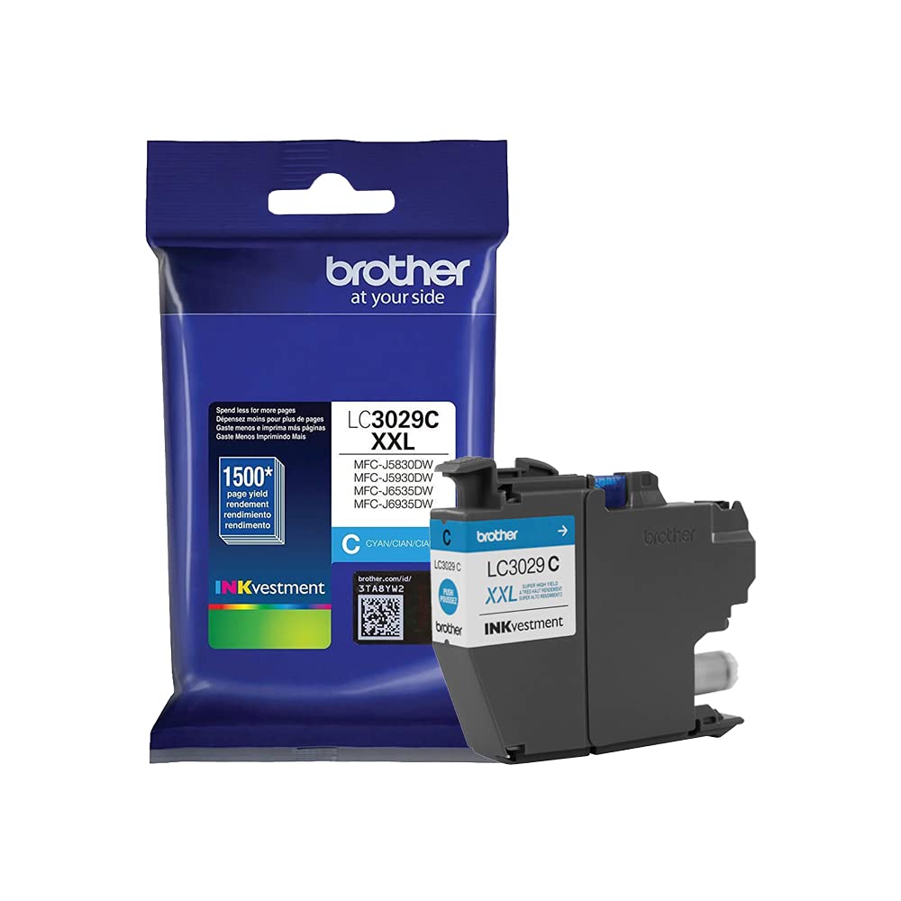 Brother Genuine LC3029CXXL Super High Yield Cyan Ink Cartridge (LC3029C) (For use with MFC-J5830DW MFC-J5830DWXL MFC-J5930DW MFC-J6535DW MFC-J6535DWXL