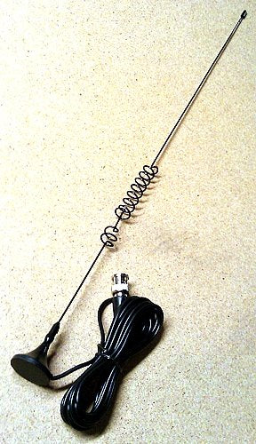 Pro Trucker 2m / 70cm Plus 850 MHz Tri-Band Mobile Antenna with Extended Receive with Rare Earth Magnet Mount, Coax, and BNC Male Connector - Black