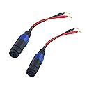WJSTN Banana Plug to Female Speakon Speaker Adapter Cable 2mm Banana Plug Closed Screws Connectors to Speakon Speaker 6 inches 2 Pack