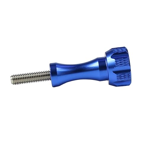NovelGoal CNC Aluminium Small Tripod Mount Adapter with Thread Screw for HD Hero 9 8 7 6 5 4 Session 2 3 Action Cameras (Blue Screw)