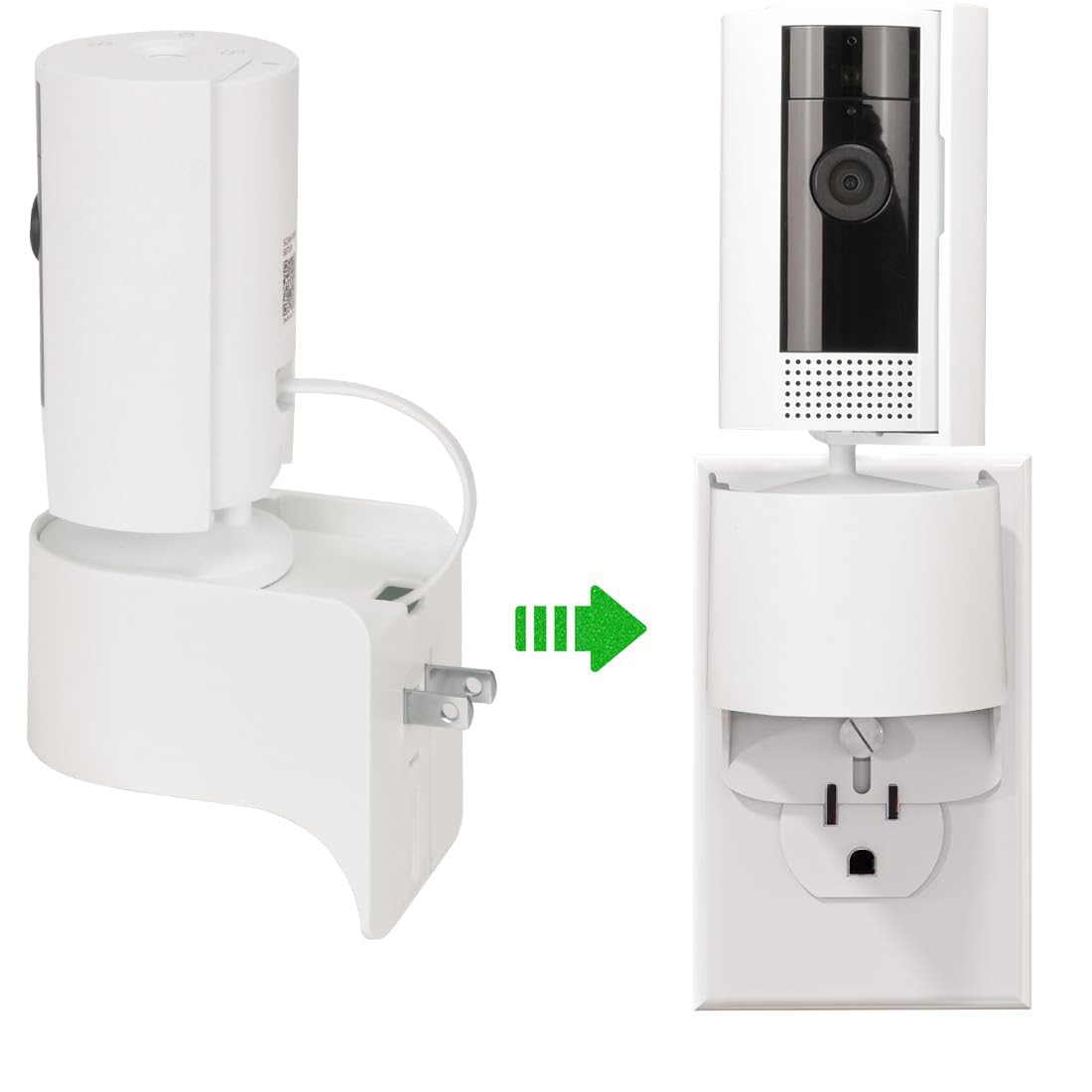 Outlet Mount for Camera,1 Pack Plug-in Wall Stand, 360 Degree Swivel and Space Saving (Camera are Not Included)
