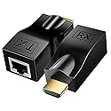 MVBOONE HDMI Extender Adapter Over Cat5e/6 (1pair), HDMI Repeater to RJ45 Ethernet Network Converter, 4k HD 1080p UP to 30m/98ft, for HDTV, Set-top