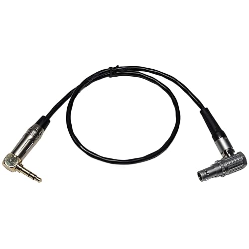 Milestock Tentacle 3.5mm TRS to Right Angle LEMO 5-pin Timecode Cable for Arri Alexa Mini/LF/XT, Zaxcom, Sound Devices 644, Lockit, Deity TC-1