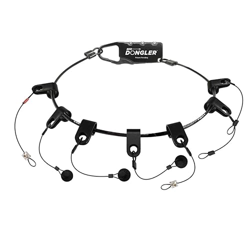SimplyAV The Dongler Unloaded Universal Dongle & Adapter Ring Holder - Includes Combination Lock, 3 Dongle & Adapter Harnesses, 1 HDMI Harness