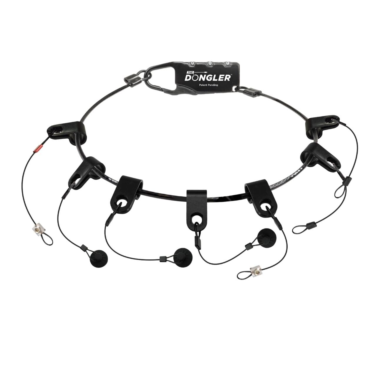 SimplyAV The Dongler Unloaded Universal Dongle & Adapter Ring Holder - Includes Combination Lock, 3 Dongle & Adapter Harnesses, 1 HDMI Harness
