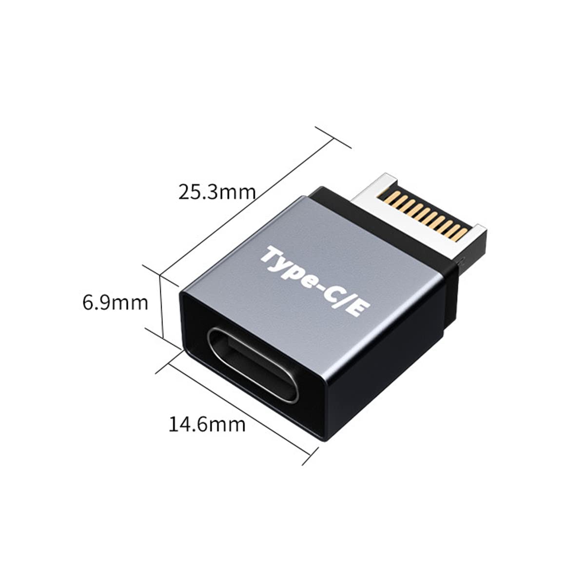 Rgzhihuifz USB 3.1 Type-E to Type-C Extension Adapter, Gen 2 (10 Gbit/s) Male to Female Port and Internal Cable
