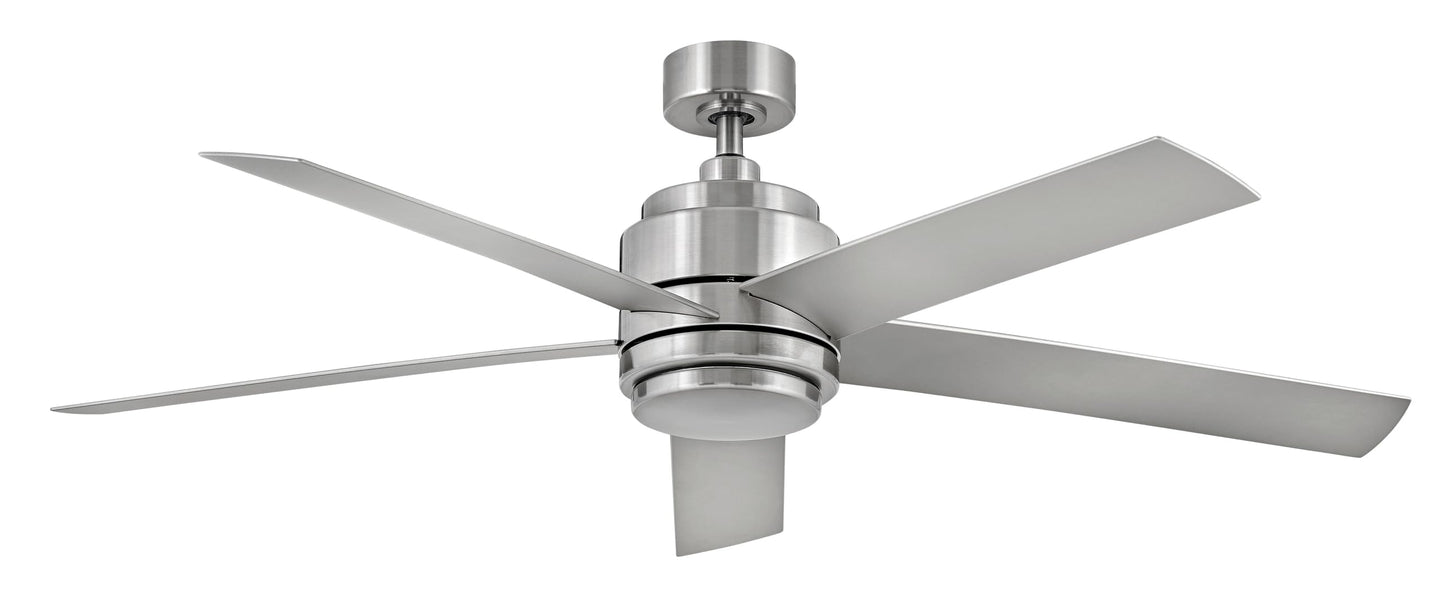Hinkley Tier 54" Indoor/Outdoor Smart Ceiling Fan with Light + Remote - Composite Fan Blades, Integrated LED - Brushed Nickel