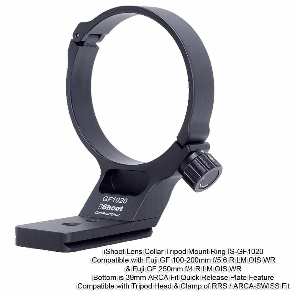iShoot Tripod Mount Ring Lens Collar Compatible with Fujifilm GF 250mm f/4 R LM OIS WR & Fuji GF 100-200mm f/5.6 R LM OIS WR, Lens Support Bottom is
