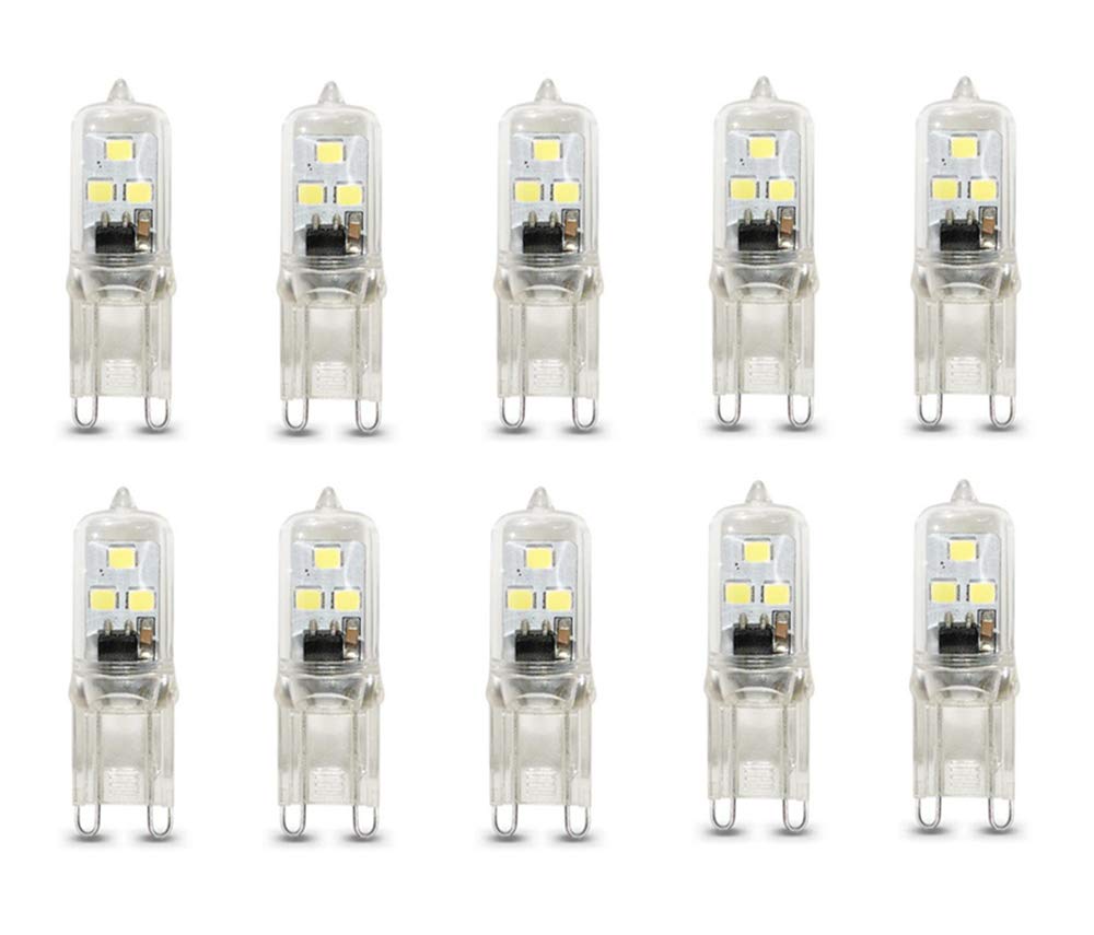 G9 LED Light Bulb Dimmable 1W(10W Halogen Equivalent) Cool White 6000K LED Corn Lights for Home Lighting Chandelier Wall Sconces,6LED 2835SMD,10 Pack