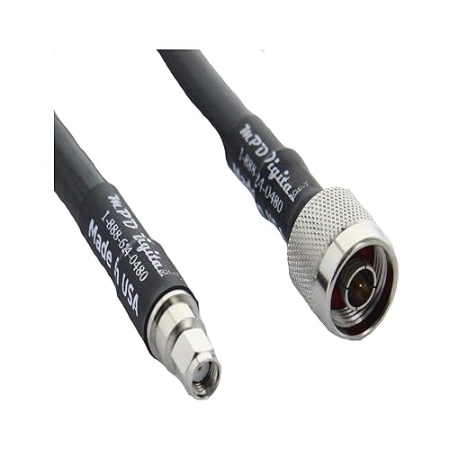 MPD Digital I LMR®400 Coaxial Cable IN Male to RP-SMA Male Connectors I Low Loss RF Coax I Jumper, CB, Ham Radio, Transmitters, Antenna I 20 FT