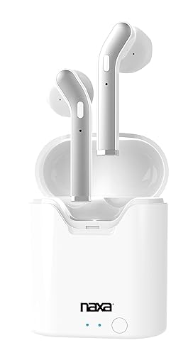 Naxa Electronics NE-979 True Wireless Earphones with Charging Battery Case, White