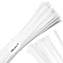 Bolt Dropper 6" White Zip Cable Ties (100 Pack), 40lbs Tensile Strength - Heavy Duty, Self-Locking Premium Nylon Wire for Indoor and Outdoor