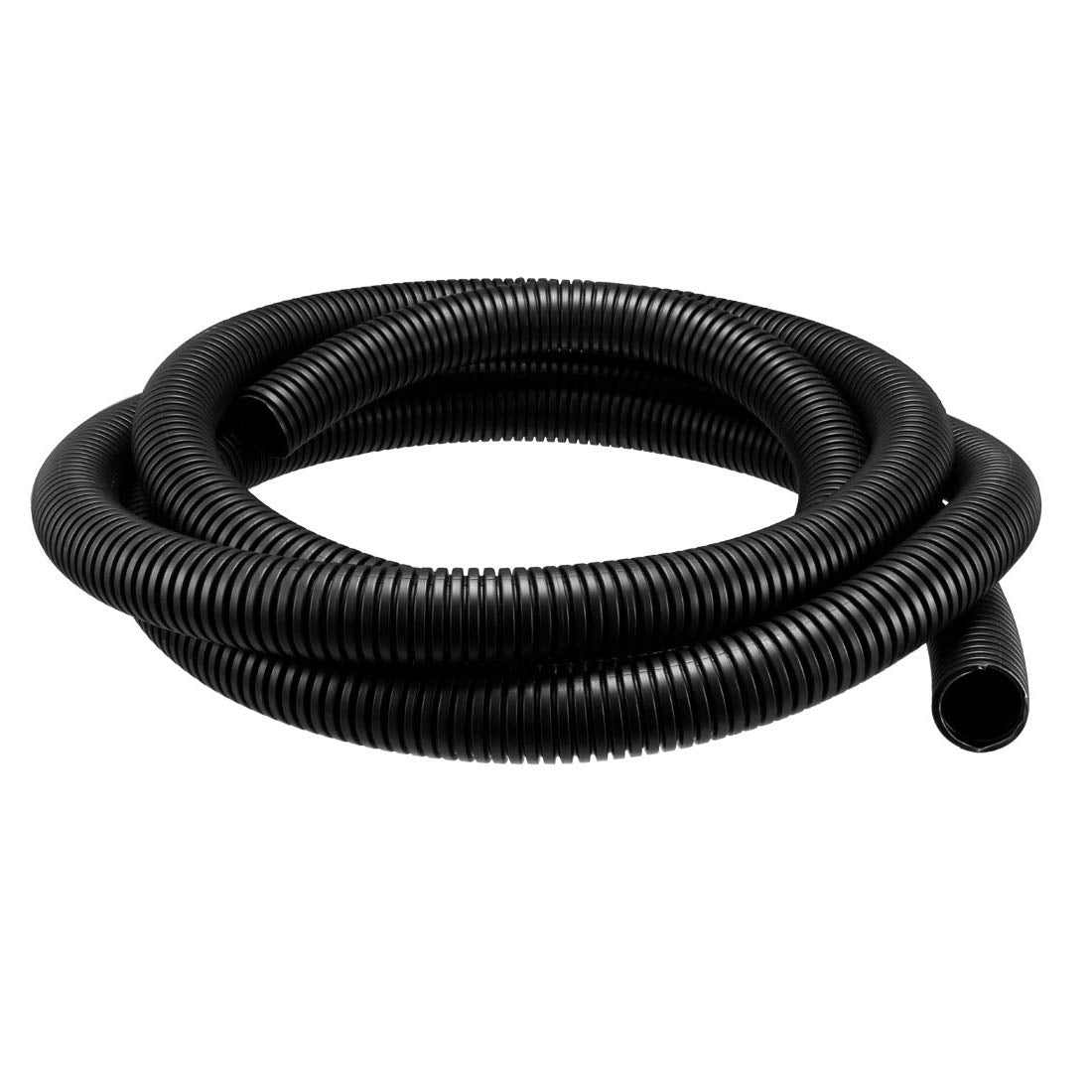 YXQ 16Ft 17mm ID Corrugated Tubing PE Plastic Bellows Pipe Preservative Flexible Tube Wire Loom Black for Electric Conduit Liquid Cable Cover Sleeve