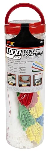 Performance Tool W2925 1,000pc Cable Tie Assortment