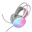 Gabba Goods Wired LED Gaming Headset with Mic - Over Ear Headphones with 50mm Drivers, Noise Isolation, Color-Changing Lights, 3.5mm AUX & USB…