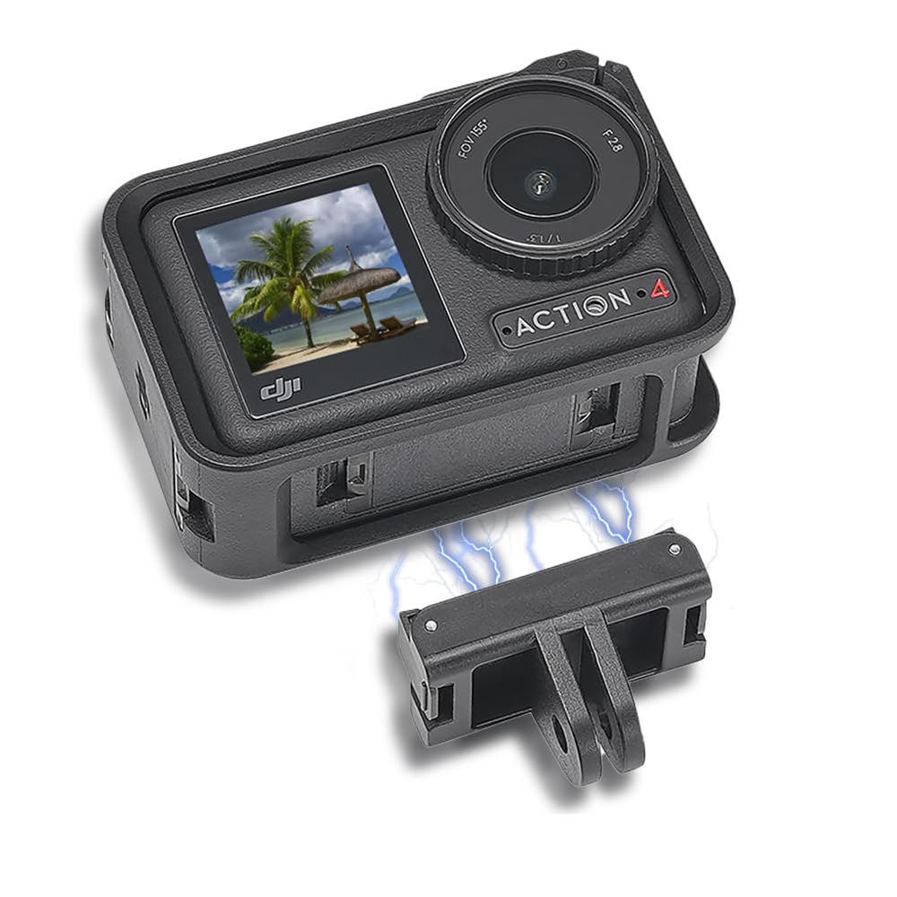SUREWO Magnetic Mount for DJI Action 5 Pro/4/3 - Quick Release Adapter Compatible with DJI Action 5 Pro/4/Action 3 - Tripod, Selfie, Vlogging, YouTube