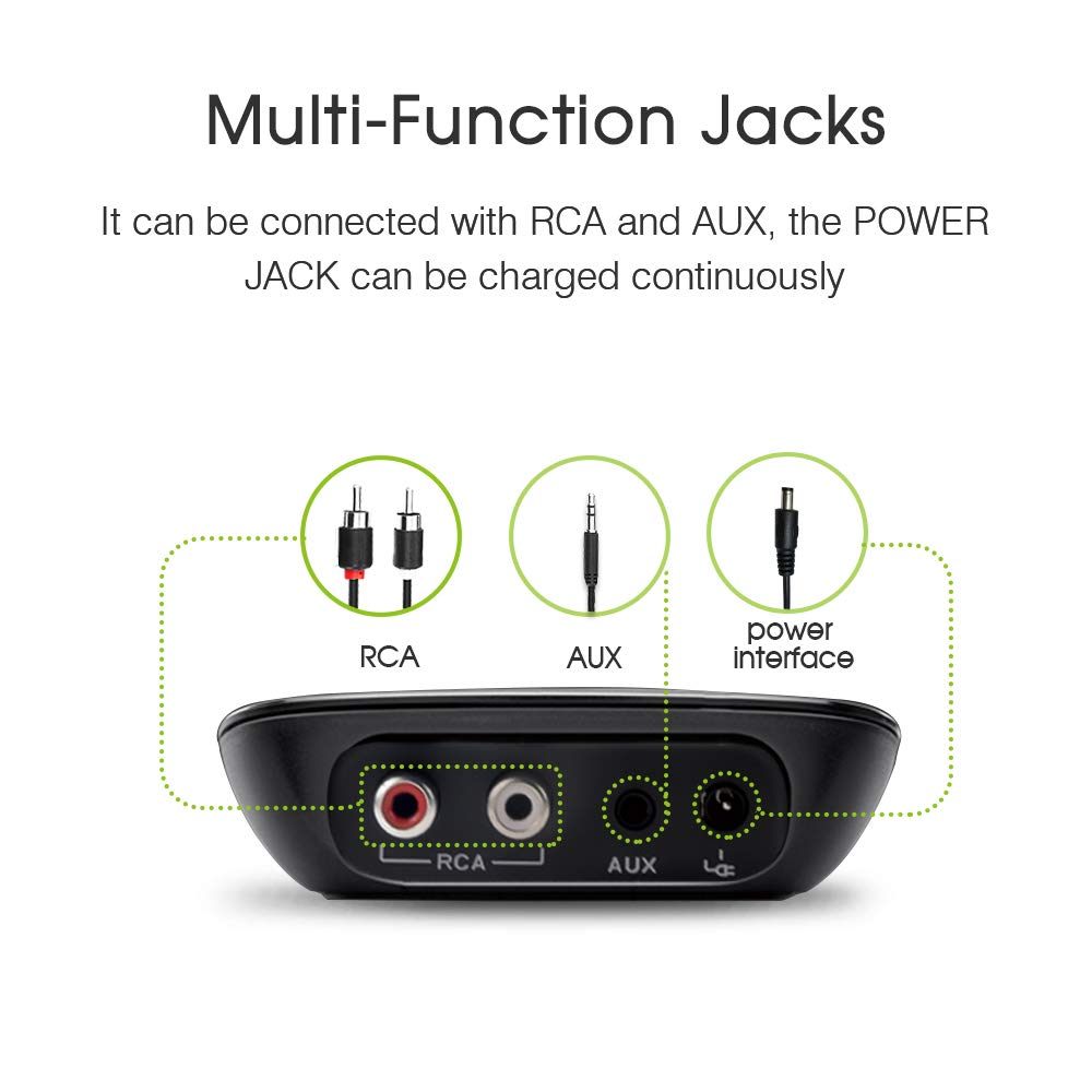 Esinkin Bluetooth Receiver Wireless Audio Adapter 4.0?NFC-Enabled? for HD Music Stereo Sound System