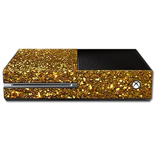 MightySkins Skin Compatible with Microsoft Xbox One Console Case wrap Cover Sticker Skins Gold Glitter