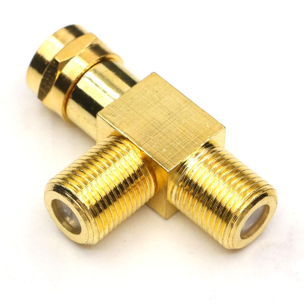 ANHAN F Coax Splitter, F Male to Female Connectors F type Satellite TV Splitter F type Coaxial Adapters for Video VCR Antenna 2Packs