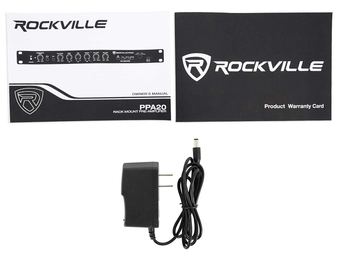 Rockville PPA20 Preamp 11V 1U Rack Mount Professional Pre-Amplifier, Phono Input, XLR Outputs, 3-Band EQ, for Home Audio and Studio Recording