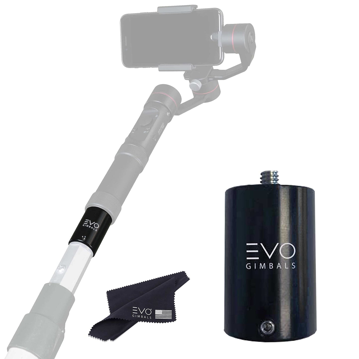 EVO Gimbals PA-100 Painter's Pole to 1/4-20 Tripod Thread Adapter - Camera Paint Pole & Broom Pole Adapter for DSLR, Mirrorless, GoPro 11/10/9/MAX