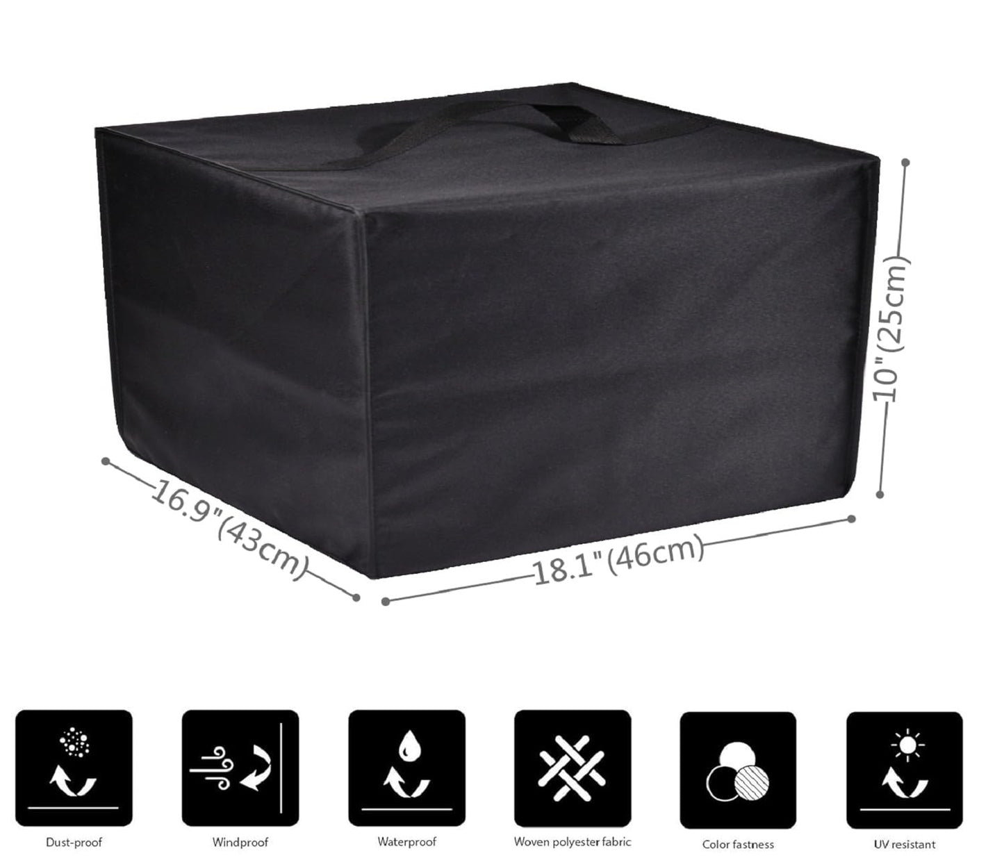 Anti-Static Waterproof Printer Dust Cover for HP Color Laserjet Pro 3201dw/M255dw/Brother HL-L3220CDW/HL-L3280CDW Wireless Printer (Black)