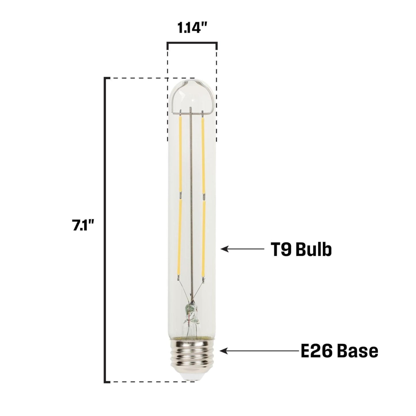 Westinghouse Lighting 5337020 5 Watt (75 Watt Equivalent) T9 Dimmable Clear Filament LED Light Bulb, Medium Base, 6 Pack