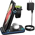 Wireless Charger for Samsung/Android, HOLYJOY Foldable 3 in 1 Fast Charging Station/Stand/Multi Charger for Samsung S25 Ultra/S24/Note 20, Travel Pad