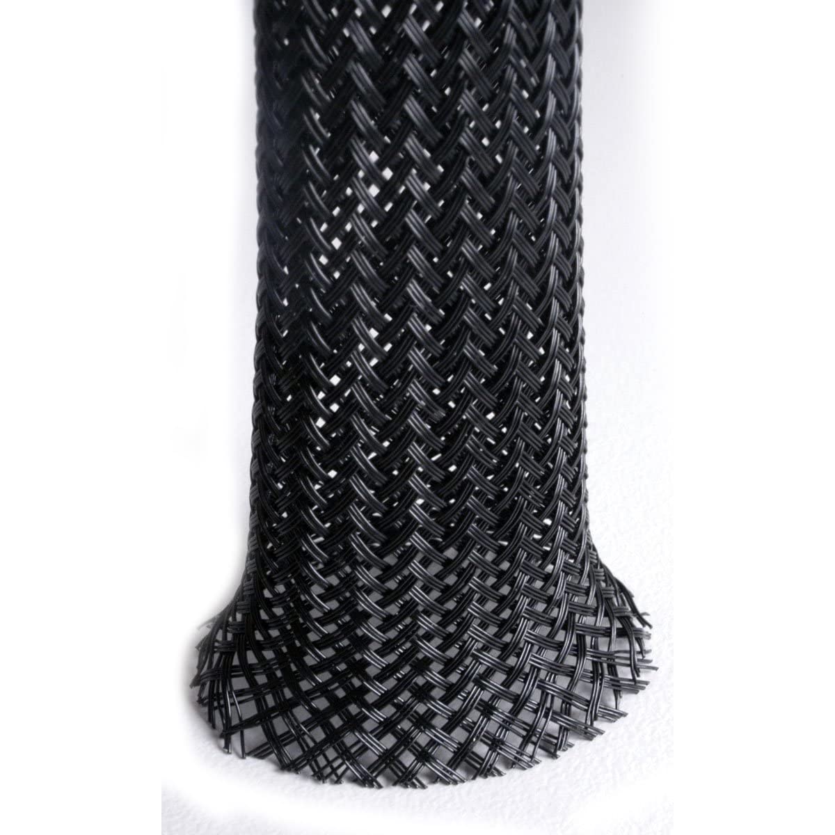 Techflex 2 Inch Flexo Clean Cut Braided Cable Sleeve - Black - 10 Feet