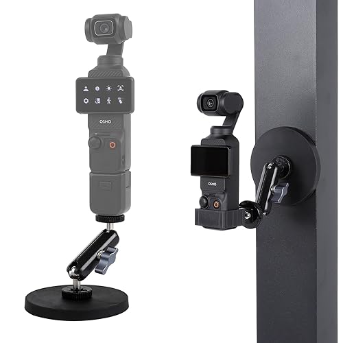 Leenconghui Magnetic Camera Mount with Magic Arm Compatible with DJI Osmo Pocket 3,Insta360 One X4 X3 X2 Go3, Heavy-Duty Magnet Base Stand