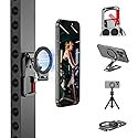 Magnetic Phone Mount for MagSafe, Maglock Tripod Adapter Magnet Golf Gym Workout Stand Metal Carabiner Dual Holder with 1/4 Screw Hole, for iPhone 16