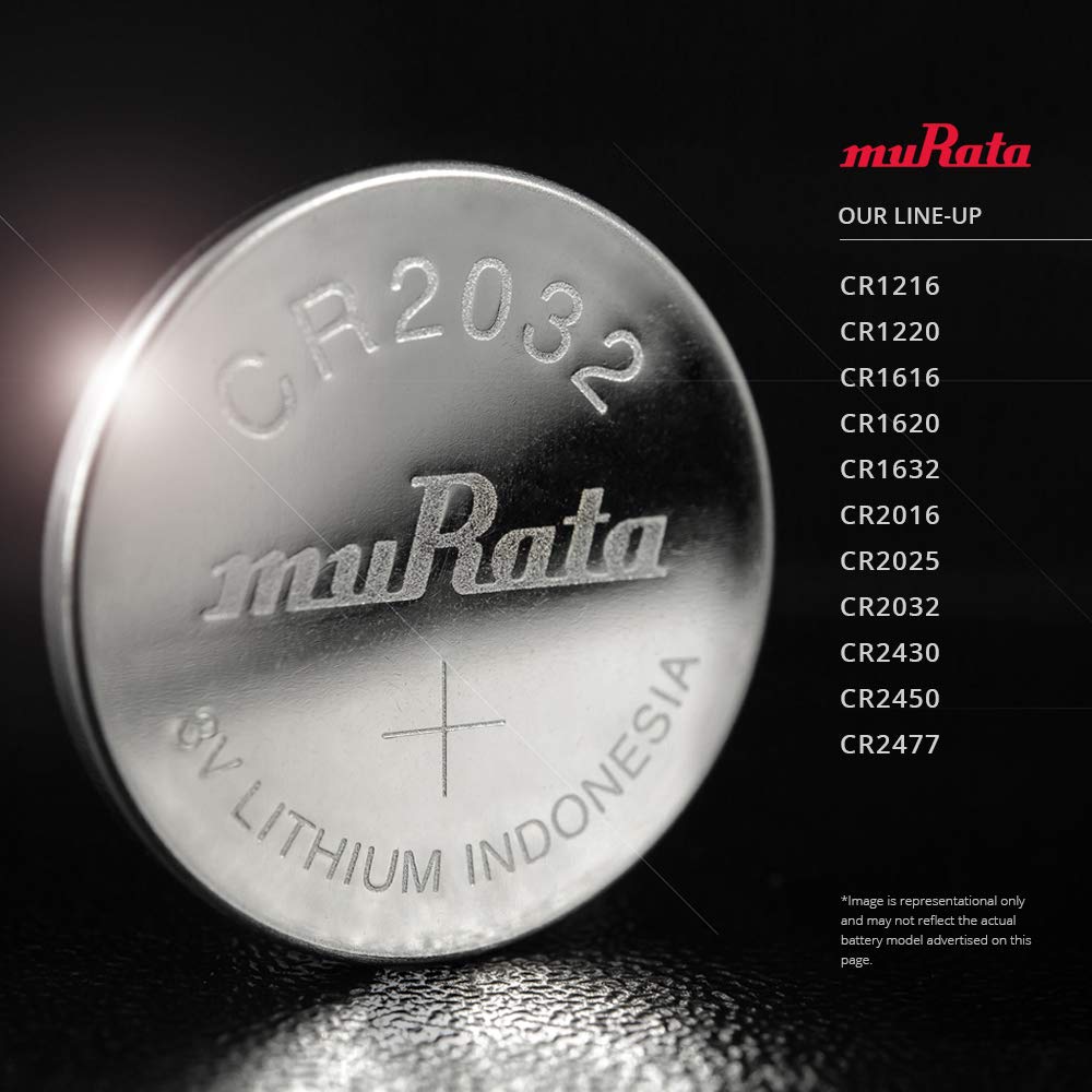 Murata CR2032 Battery DL2032 ECR2032 3V Lithium Coin Cell (15 Batteries)