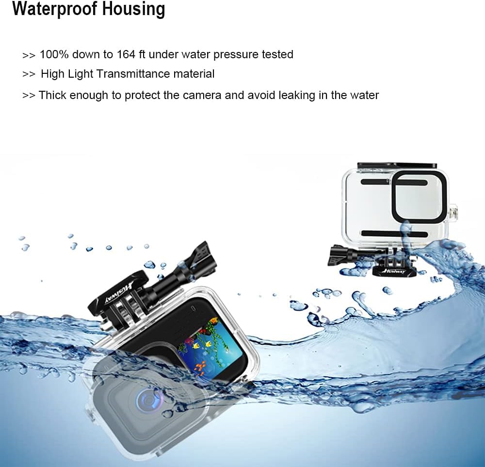 Waterproof Case Housing for GoPro Hero 13 12 11 10 9 Black Tempered Glass Screen Protector Silicone Sleeve Protective Case Accessories Kit Bundle