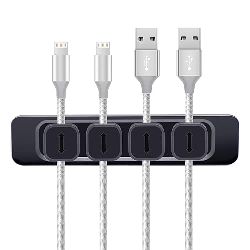 DRM Cable Clips Organizer Magnetic Cable Management Clips Cord Organizer Self Adhesive Sticky for All Wires, Desk Wall Desktop Cord Office Home USB