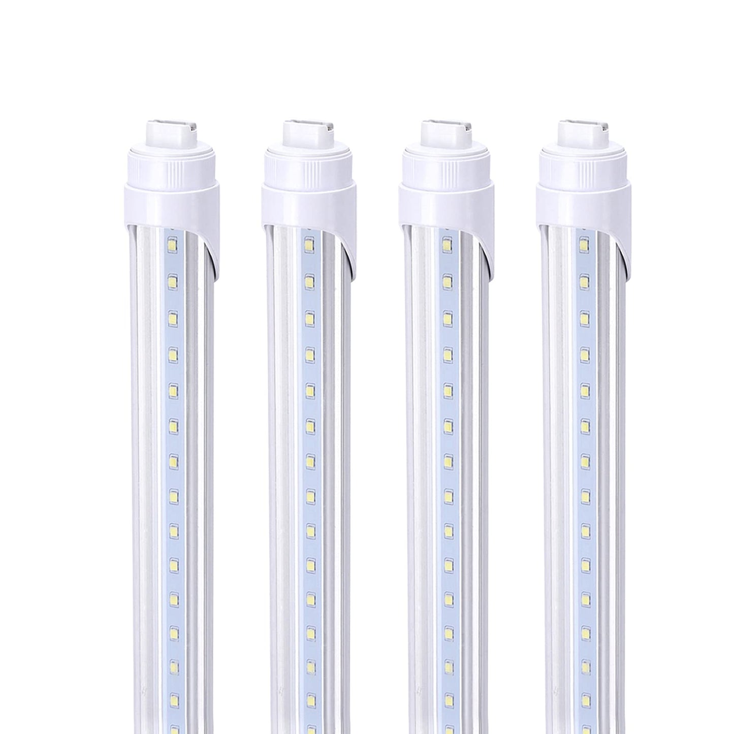 R17D/HO 8FT LED Shop Bulb, Rotating Base LED Tube Light, 6000K Clear Lens, Dual-Ended Power Bulb Lights, Non-dimmable, 2 Pin, Ballast Removed