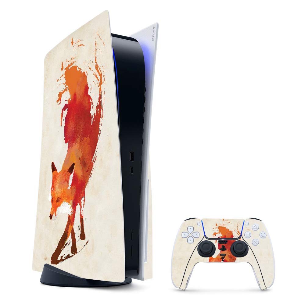 MightySkins Skin Compatible with PS5 / PlayStation 5 Bundle - Vulpes Fox | Protective, Durable, and Unique Vinyl Decal wrap Cover | Easy to Apply