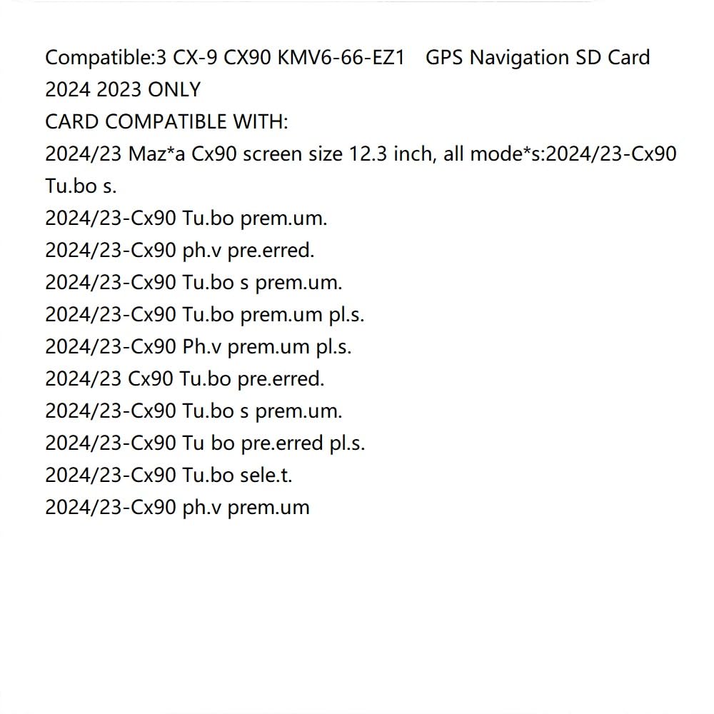Navigation SD Card GPS Maps Compatible with 2024-2025 CX-5, 2023-2025 CX-90, 2024 CX-30/3, USA/CAN/MEX Maps