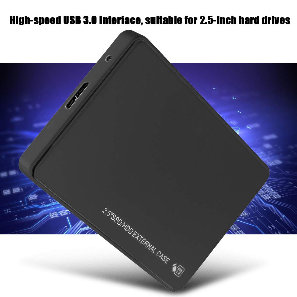 ASHATA 2.5 Inch Enclosure, Portable Hard Drive Case with USB 3.0 for Laptop Drive SSD, Support 2.5 Inch for SATA/ for SATA 2/ for SATA 3 and SSD Solid