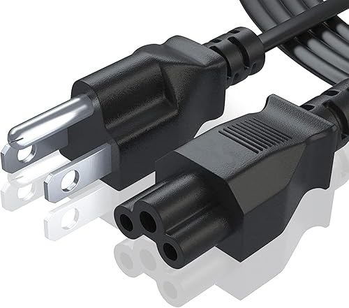 3 Prong AC Laptop Power Cord, Compatible with Dell HP LG Lenovo Asus Laptops/Notebook, Scanners, NEMA 5-15P to C5 Power Cable. (3-Feet)