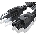3 Prong AC Laptop Power Cord, Compatible with Dell HP LG Lenovo Asus Laptops/Notebook, Scanners, NEMA 5-15P to C5 Power Cable. (3-Feet)