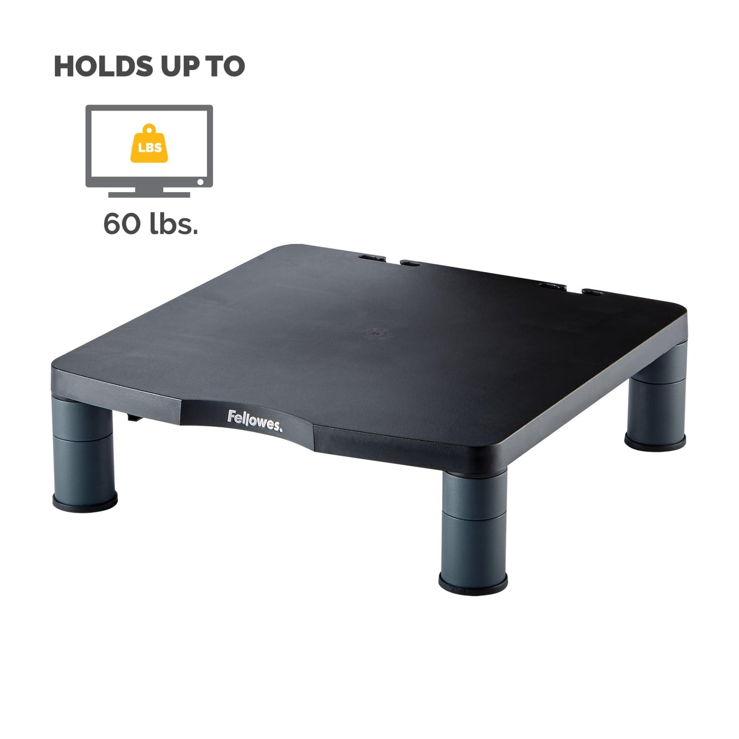 Fellowes® Monitor Riser, 4" H x 13 1/8" W x 13 1/2" D, Graphite