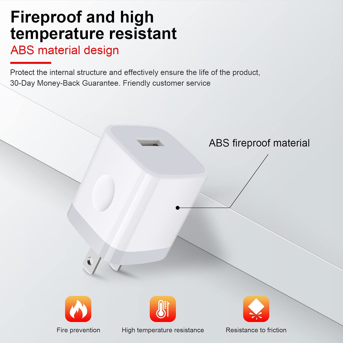 Charger Block for iPhone, Plug in Phone Charger, Sicodo 4Pack Single Port USB Wall Charge Fast Charging Adapter Cube Box for iPhone 16 15 14 13