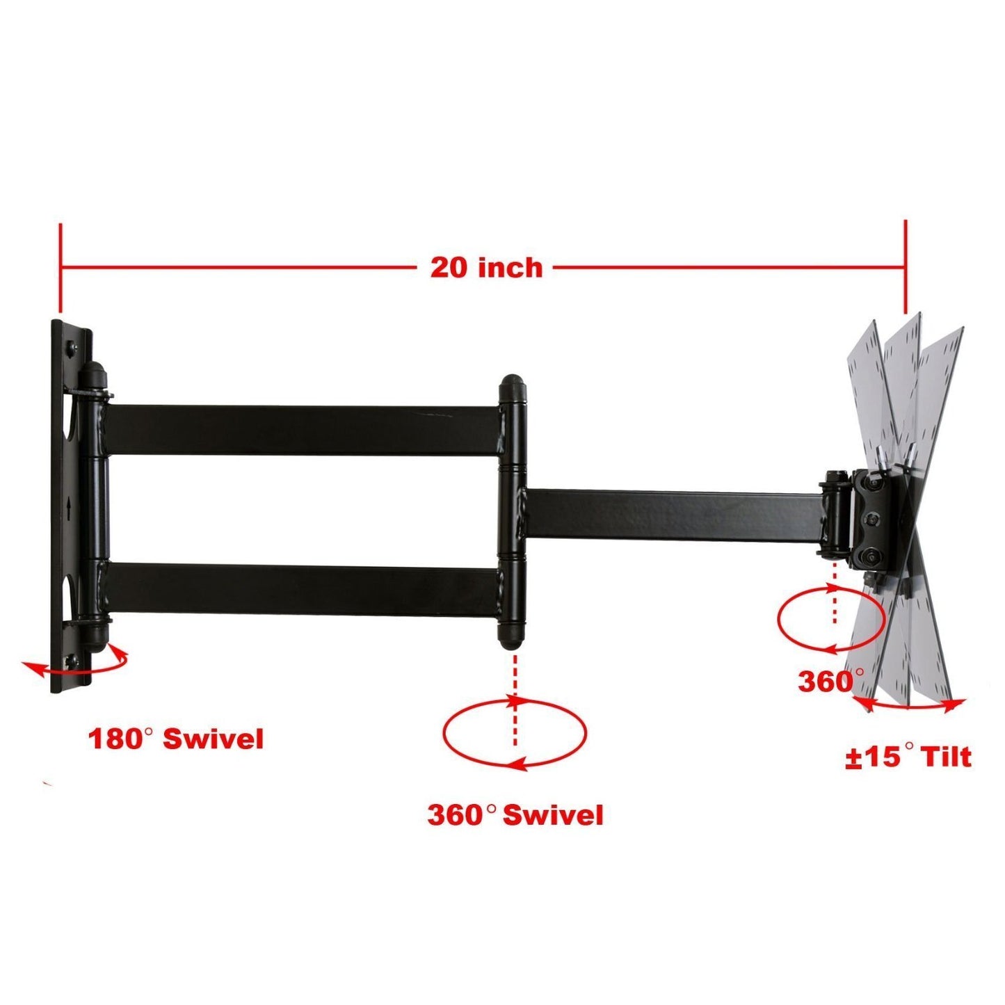 VideoSecu Articulating Swing Arm TV Wall Mount Bracket for Samsung UN32J5500AFXZA UN22D5000NFXZA LN32C350 LN32C350D1D UN32C5000 LN32C530 LN32C450