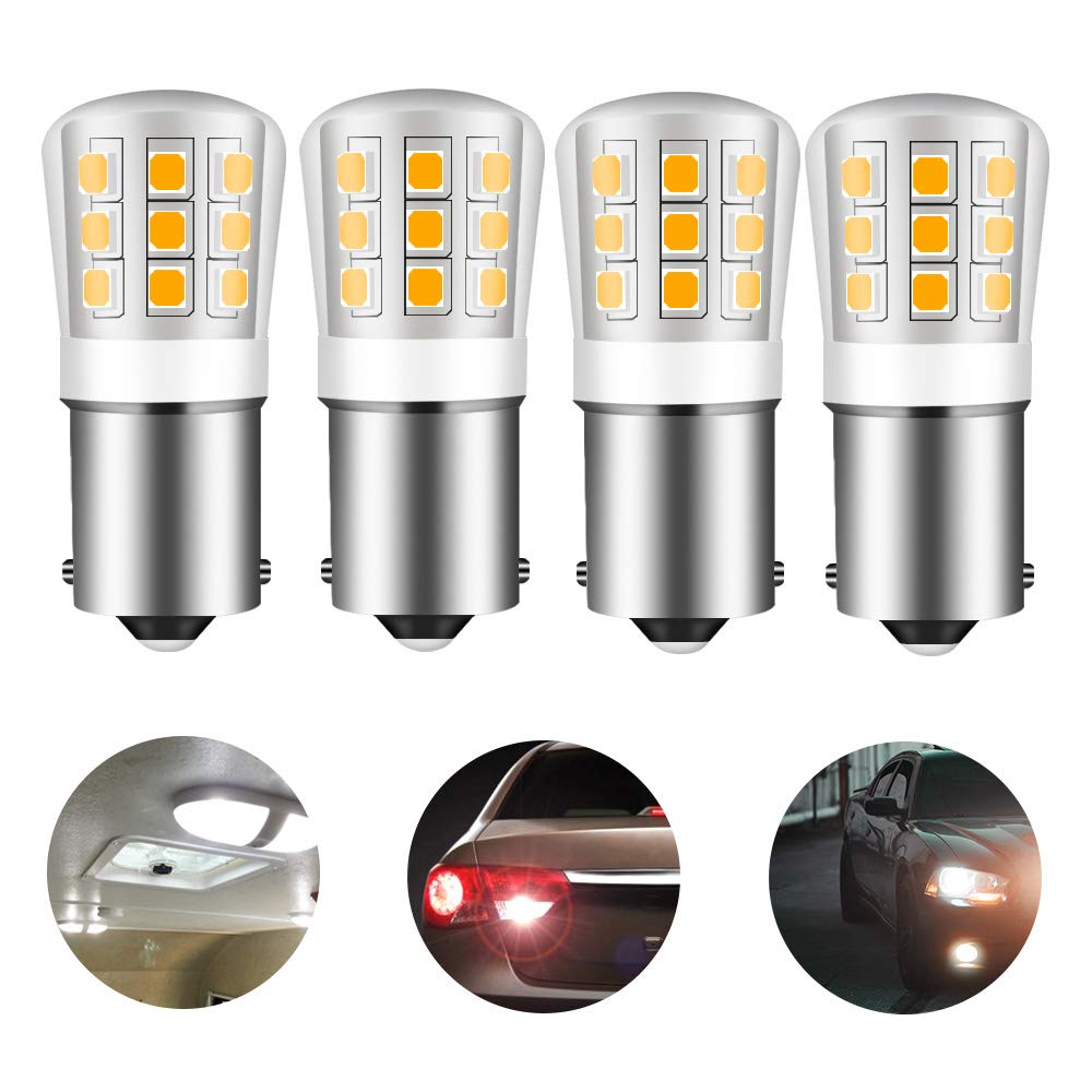 1156 1141 93 12V Low Voltage BA15S Bayonet LED Light Bulb - 2.5W 330lm Equivalent to 35W S8 Incandescent - Warm White 3000K - Pack of 4 for Landscape